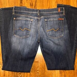 NWOT  7 For All Mankind Classic Blue Boot Cut Jeans, Size 32